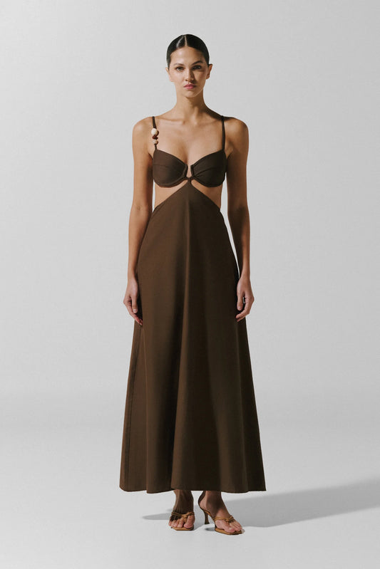 KALINA MAXI DRESS CAFÉ